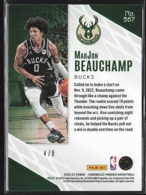 2022-23 Panini Chronicles #567 MarJon Beauchamp Asia Lucky Envelopes #/8