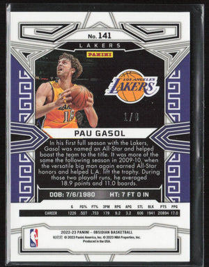 2022 Obsidian #141 Pau Gasol Asia Lucky Envelopes #/8