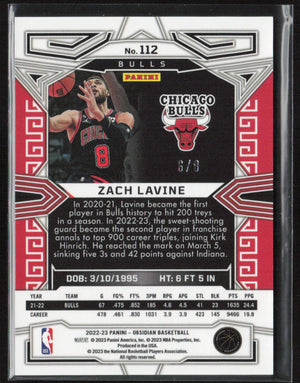 2022 Obsidian #112 Zach Lavine Asia Lucky Envelopes #/8