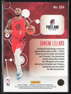 2022-23 Panini Chronicles #234 Damian Lillard Asia Lucky Envelopes #/8