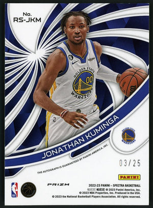 2022-23 Spectra #RS-JKM Jonathan Kuminga Auto /25