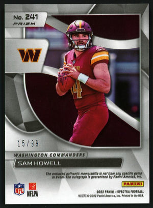 2022 Spectra #241 Sam Howell RPA /99 3 Color Patch