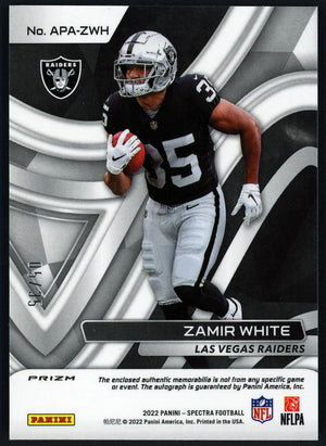 2022 Spectra #APA-ZWH Zamir White RPA /35 Green Ink