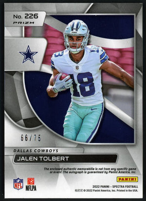 2022 Spectra #226 Jalen Tolbert RPA /75