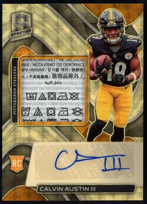 2022 Spectra #240 Calvin Austin III Gold Vinyl Laundry Tag RPA 1/1