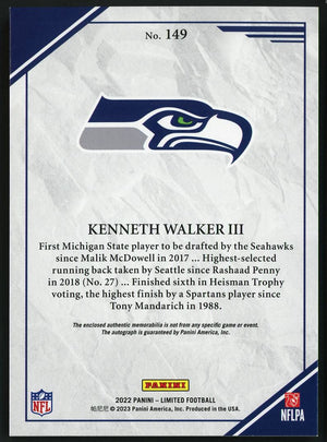 2022 Limited #149 Kenneth Walker III RPA /35