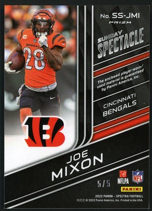 2022 Spectra #SS-JMI Joe Mixon Game Used Patch 5/5