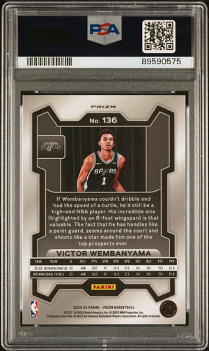 2023 Panini Prizm #136 Victor Wembanyama Ice PSA 10