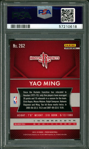 2015 Panini Prizm #262 Yao Ming Silver Prizm PSA 9