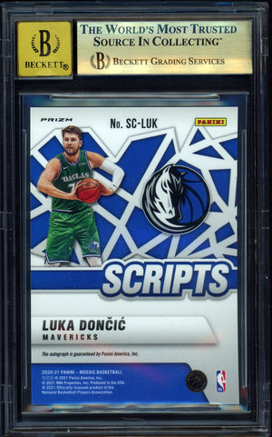 2020-21 Panini Mosaic Scripts Red Wave #59 Luka Doncic BGS 9.5