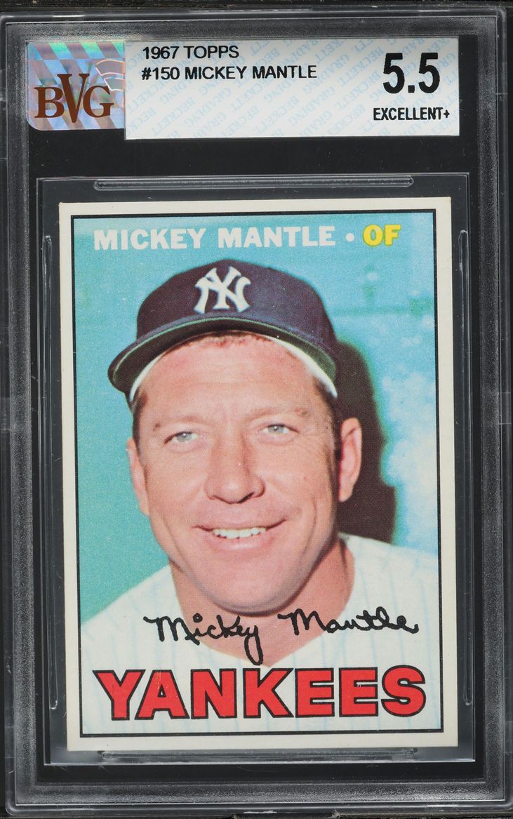 1967 Topps #150 Mickey Mantle BVG 5.5