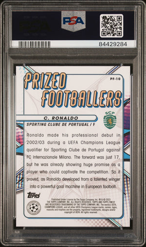 2022-23 Topps Finest Uefa Club Competitions Cristiano Ronaldo -Prp Ref PSA 10