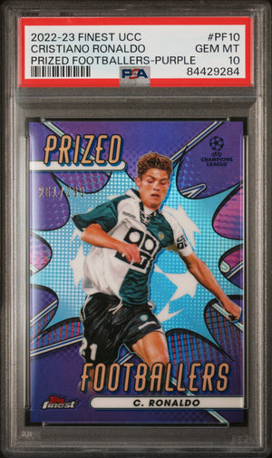 2022-23 Topps Finest Uefa Club Competitions Cristiano Ronaldo -Prp Ref PSA 10