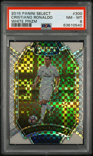 2016 Panini Select #300 Cristiano Ronaldo White Prizm PSA 8