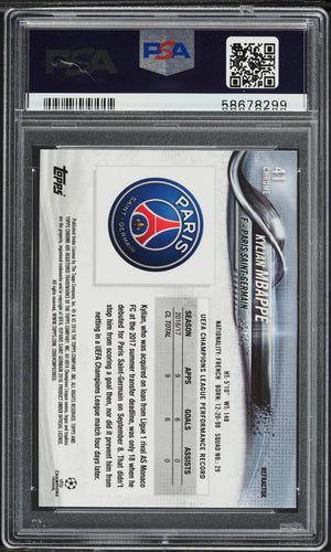 2017 Topps Chrome Uefa Champions League #41 Kylian Mbappe Refractor PSA 9