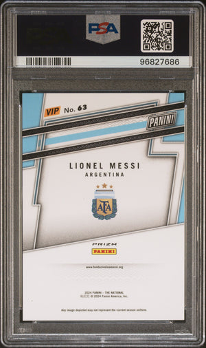 2024 Panini National Convention Vip Gold #63 Lionel Messi Zebra PSA 9