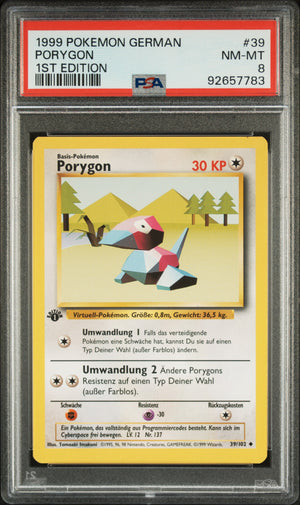 1999 Pokemon German #39 Porygon 1st Edition PSA 8