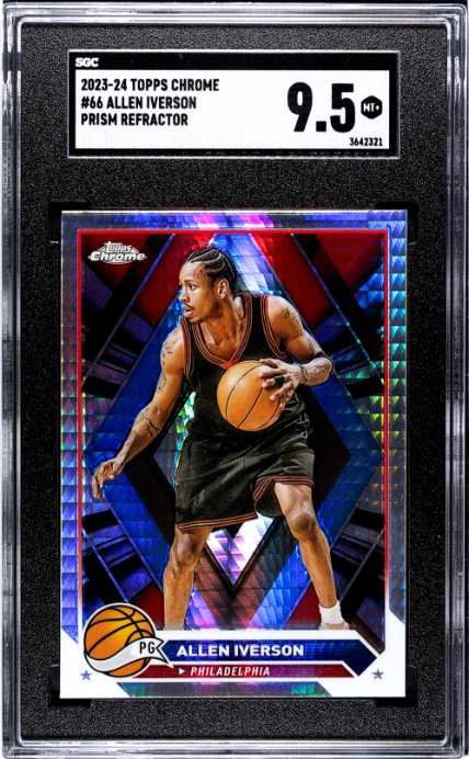 2023-24 Topps Chrome #66 Allen Iverson Prism Ref. SGC 9.5