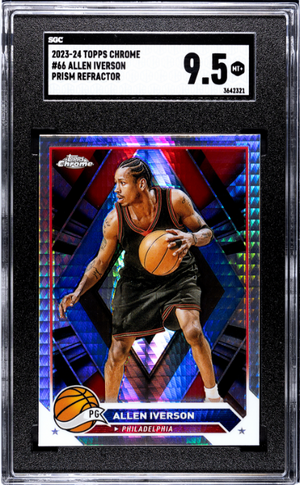 2023-24 Topps Chrome #66 Allen Iverson Prism Ref. SGC 9.5