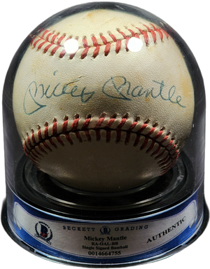 Signed Baseball Beckett Auth # Mickey Mantle BGS 0.0