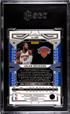 2022-23 Panini Obsidian #125 Jalen Brunson Electric Etch Lucky Envelopes SGC 9.5