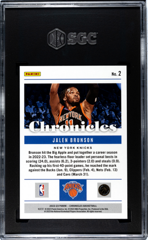 2022-23 Panini Chronicles #2 Jalen Brunson Lucky Envelopes SGC 9.5