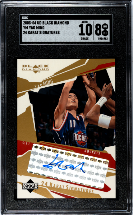 2003-04 Upper Deck Black Diamond #YM Yao Ming 24 Karat Sigs. SGC 8