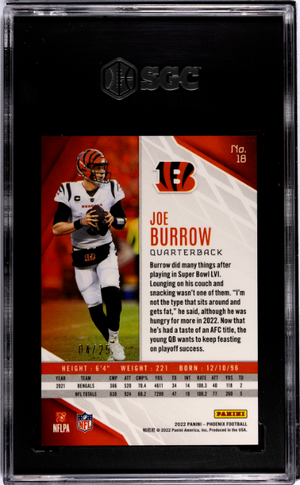 2022 Panini Phoenix #18 Joe Burrow Green Lazer SGC 10