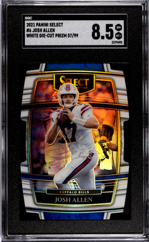 2021 Panini Select #6 Josh Allen White Die-Cut Prizm SGC 8.5