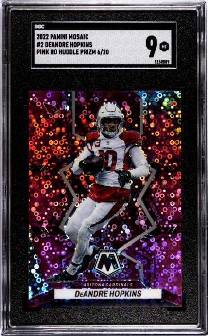 2022 Panini Mosaic #2 Deandre Hopkins Pink No Huddle Prizm SGC 9