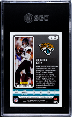 2022 Panini Absolute #55 Christian Kirk Auto. SGC 9