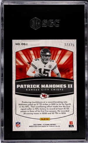 2022 Panini Illusions #OD-1 Patrick Mahomes II Operation Detonation Red SGC 10