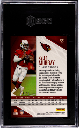 2022 Panini Phoenix #62 Kyler Murray Purple Lazer SGC 9