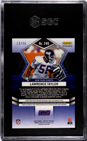 2022 Panini Mosaic #249 Lawrence Taylor White Prizm SGC 10