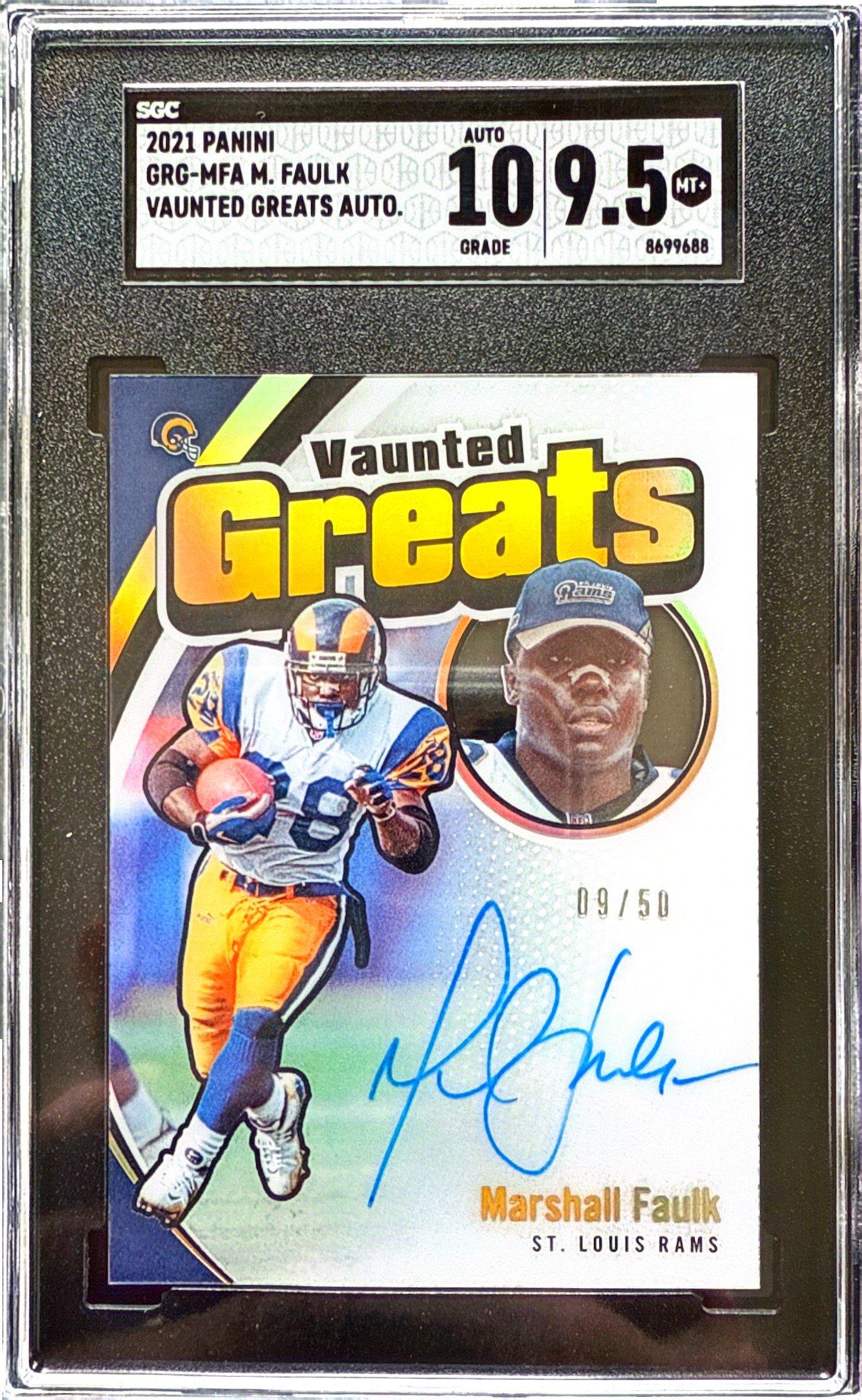 2021 Panini #GRG-MFA Marshall Faulk Vaunted Greats Auto. SGC 9.5