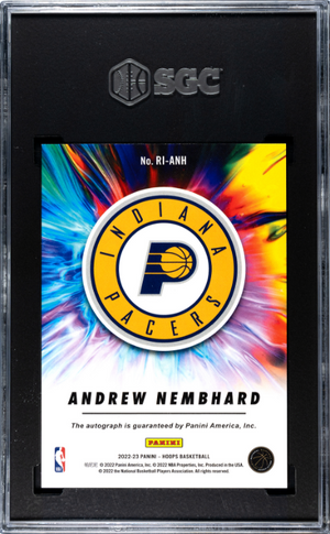 2022-23 Panini Hoops #RI-ANH Andrew Nembhard Rookie Ink SGC 9.5
