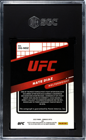 2022 Donruss Optic Ufc #OG-NDZ Nate Diaz Opti-Graphs SGC 9