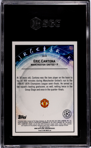 2021-22 Topps Chrome Merlin Uefa #AA-12 Eric Cantona Ageless Alchemy SGC 10