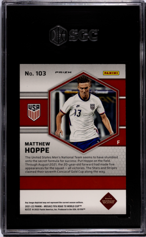 2021-22 Panini Mosaic Road To World Cup #103 Matthew Hoppe Genesis Prizm SGC 9