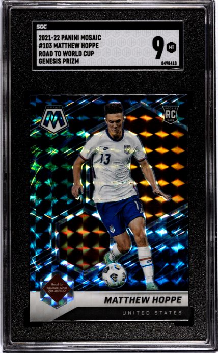 2021-22 Panini Mosaic Road To World Cup #103 Matthew Hoppe Genesis Prizm SGC 9