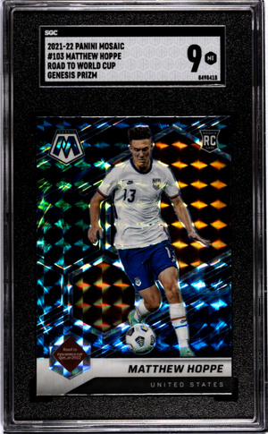 2021-22 Panini Mosaic Road To World Cup #103 Matthew Hoppe Genesis Prizm SGC 9