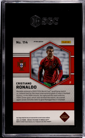 2021-22 Panini Mosaic RTWC #114 Cristiano Ronaldo Red Reactive Prizm SGC 9.5