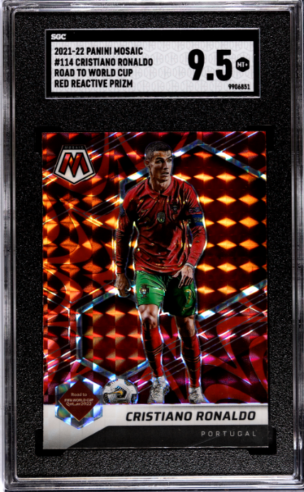 2021-22 Panini Mosaic RTWC #114 Cristiano Ronaldo Red Reactive Prizm SGC 9.5