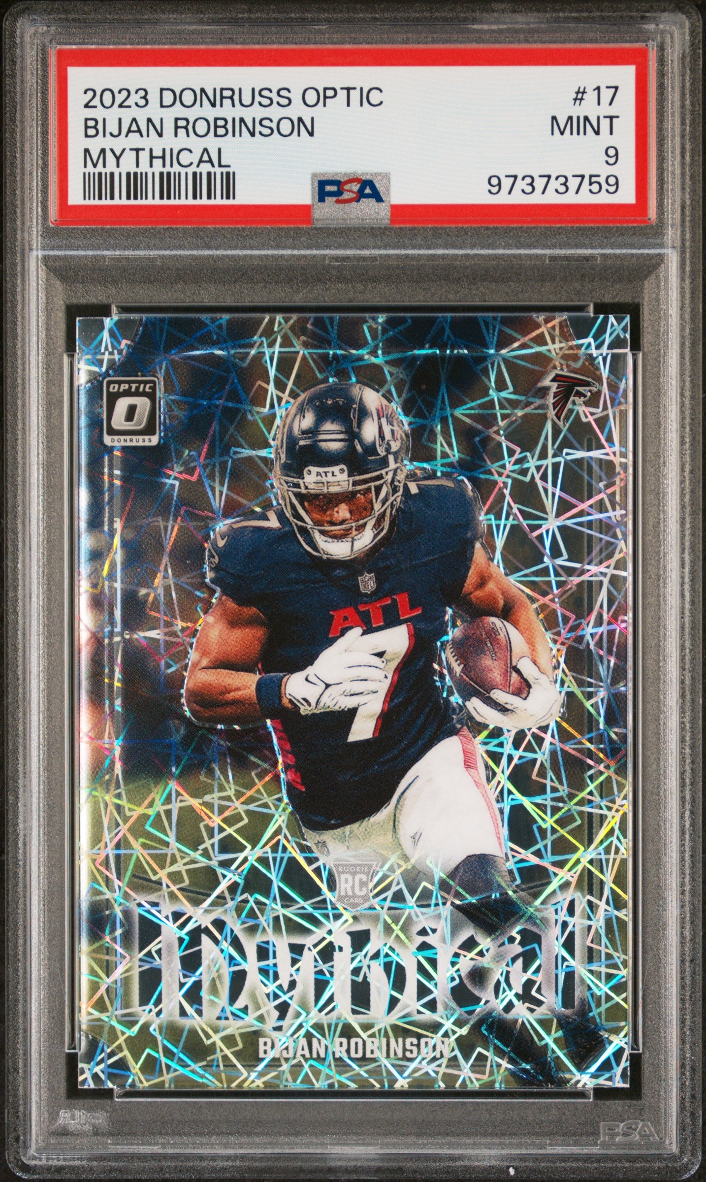 2023 Panini Donruss Optic Mythical #17 Bijan Robinson PSA 9