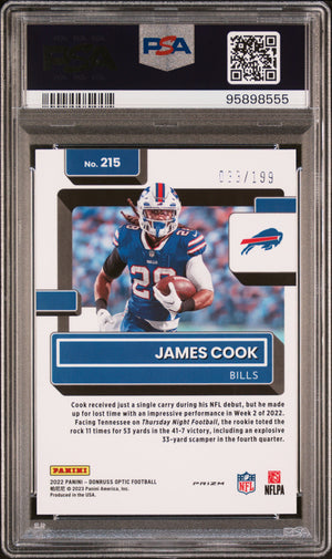 2022 Panini Donruss Optic #215 James Cook Orange PSA 10