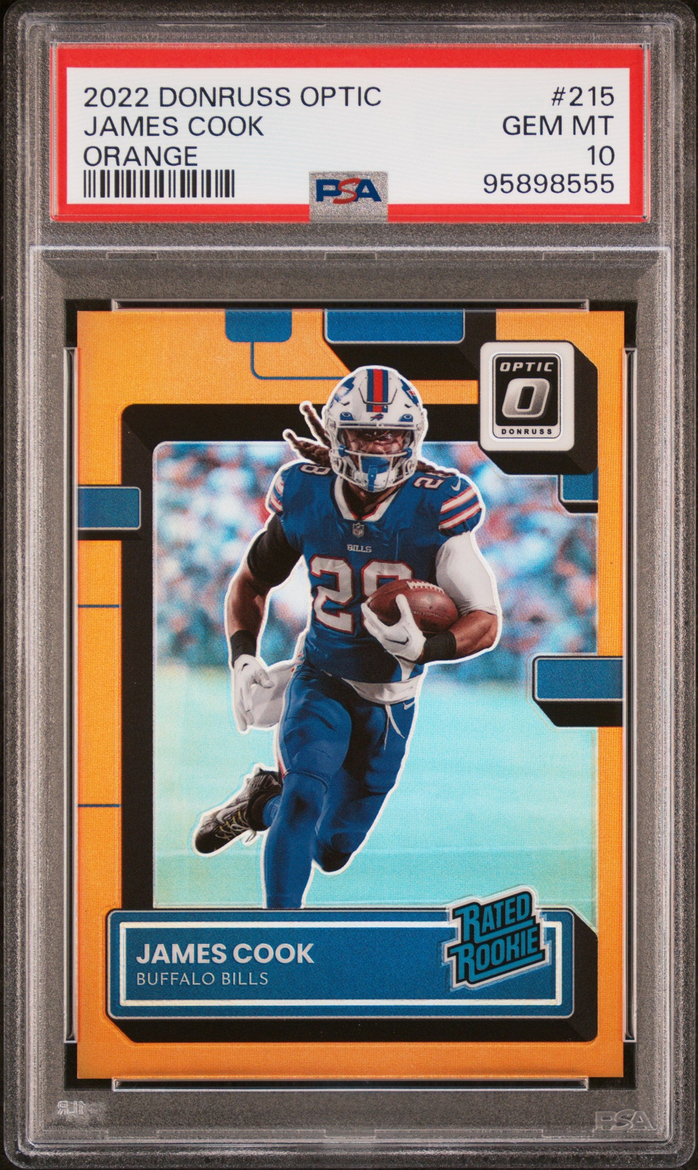 2022 Panini Donruss Optic #215 James Cook Orange PSA 10