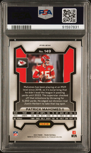 2023 Panini Prizm #149 Patrick Mahomes Ii Silver Prizm PSA 9