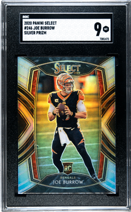 2020 Panini Select #246 Joe Burrow Silver Prizm SGC 9