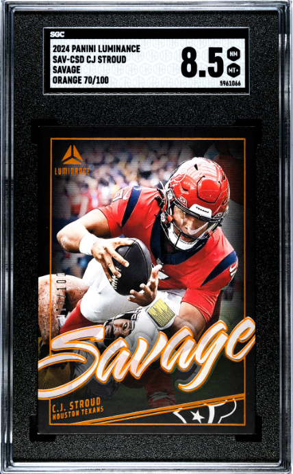 2024 Panini Luminance #SAV-CSD Cj Stroud Savage Orange SGC 8.5