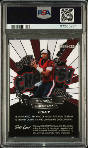 2023 Wild Card Alumination Comix Cj Stroud Black Label #CS3 Cj Stroud  1/1 PSA 9